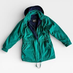 Vintage 80s 90s London Fog Jacket Teal Purple Small Lined Hooded Coat Teal READ